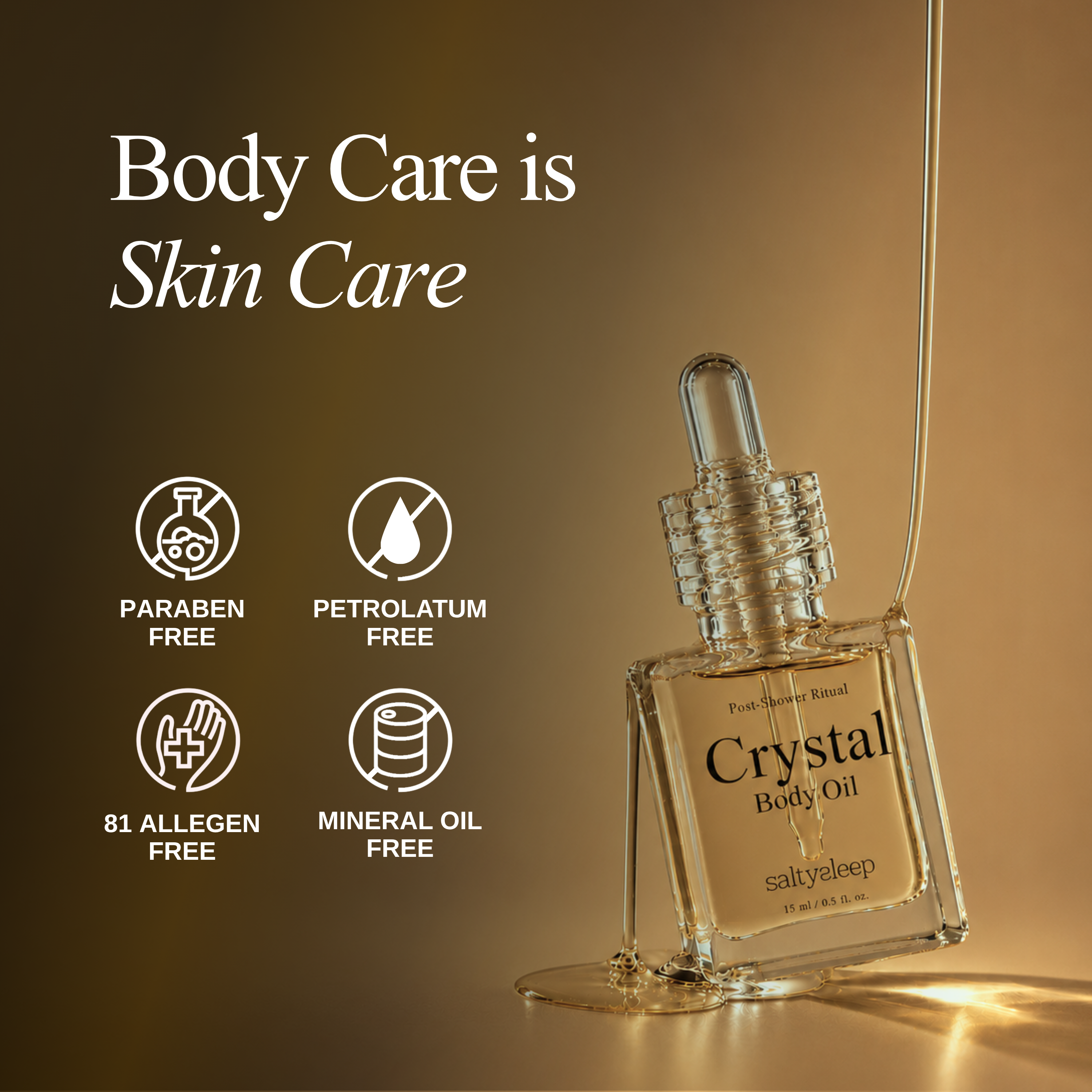 Vanilla Glow 15ml | Crystal Body Oil saltysleep