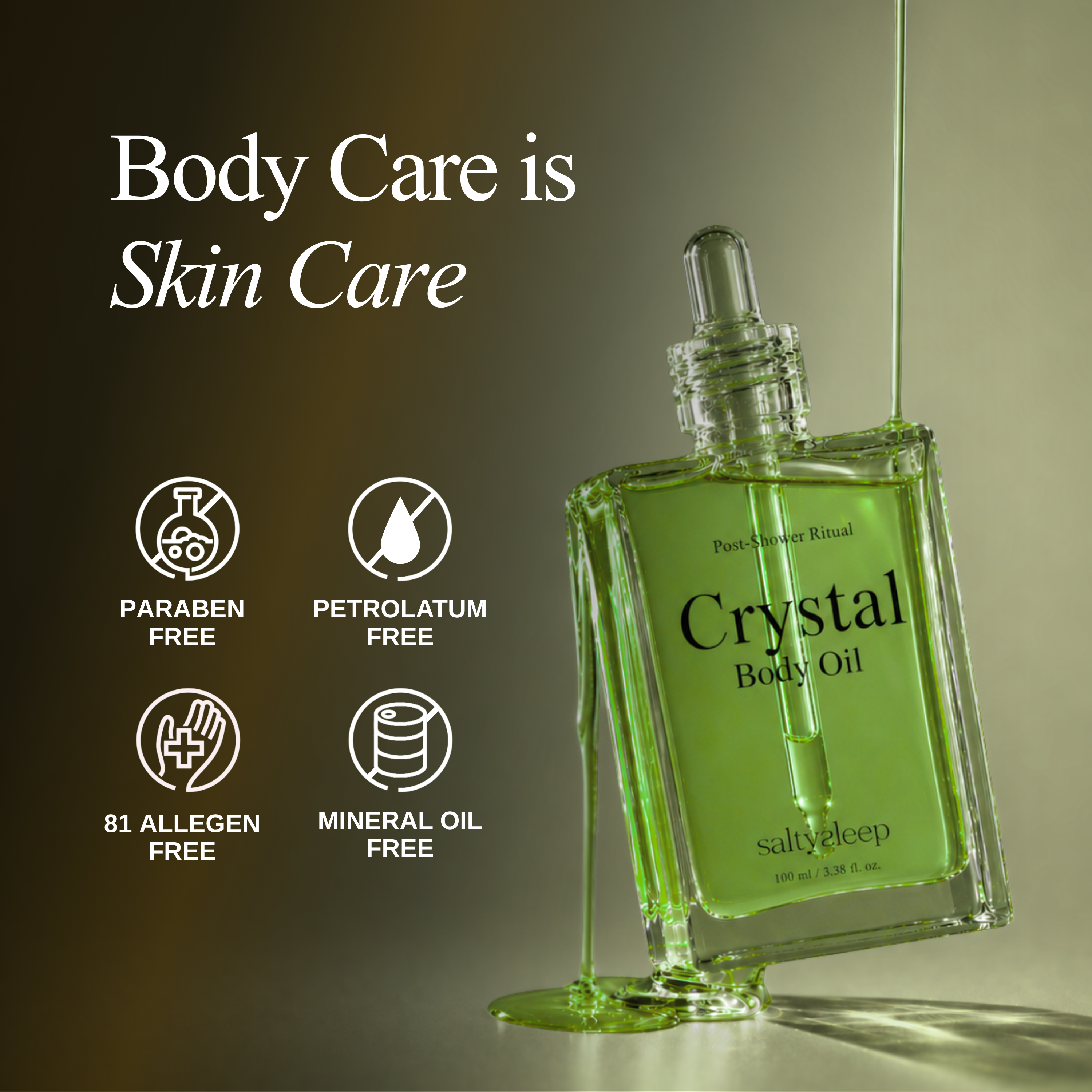 Midnight Garden 100ml | Crystal Body Oil saltysleep
