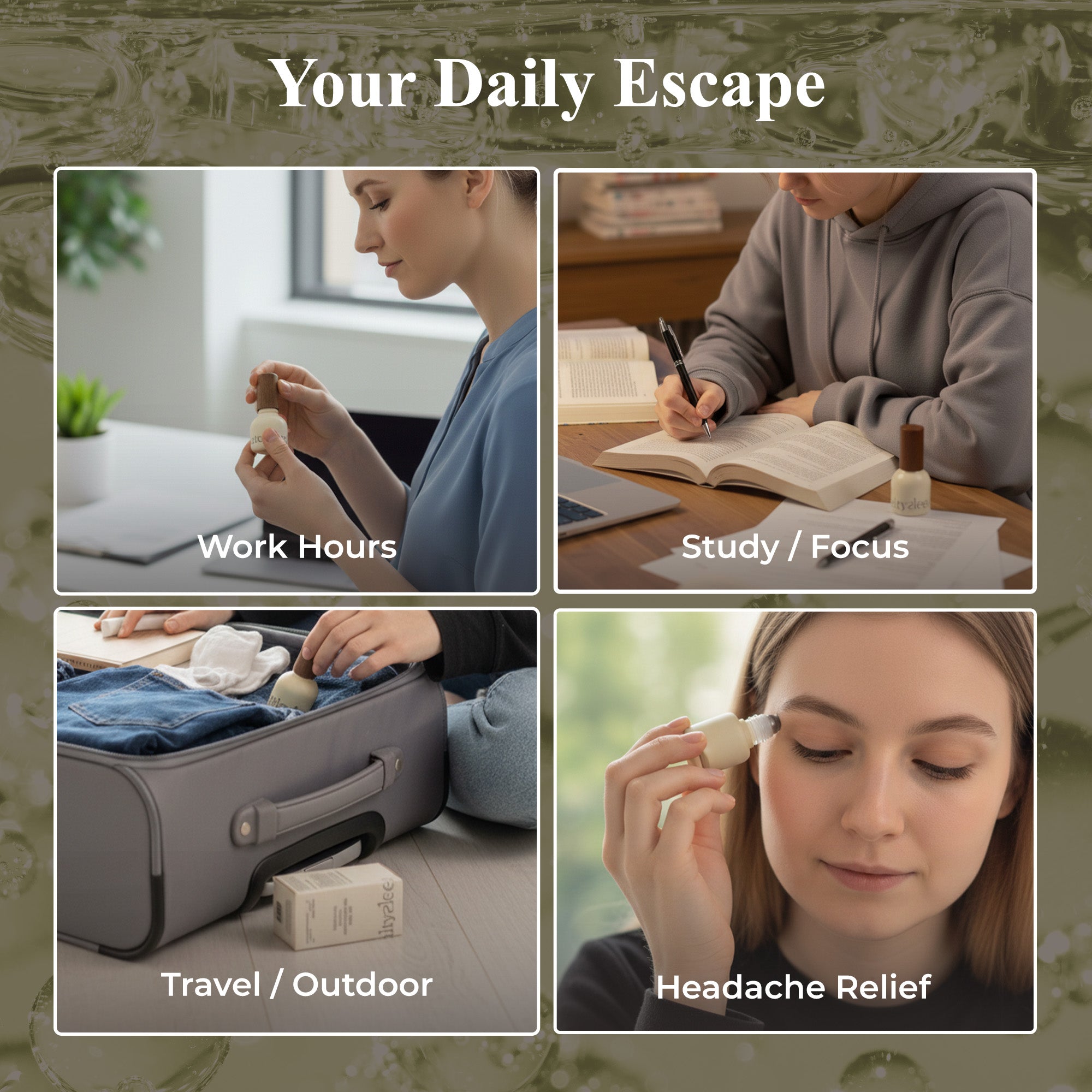 Peppermint Cooling Roll-On for Instant Migraine Relief
